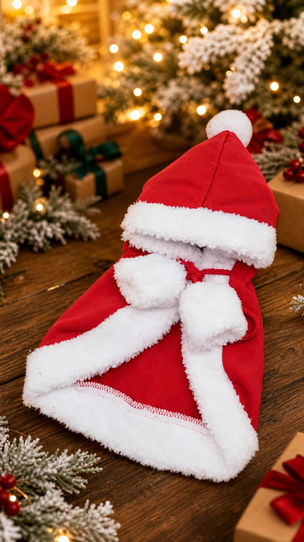 Cape à capuche Père Noël pour chien et chat, vue 2